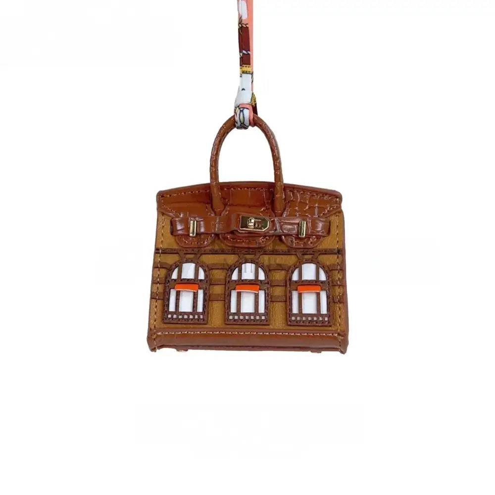 Birkin Faubourg Inspired Mini Handbag Charm Honey Brown