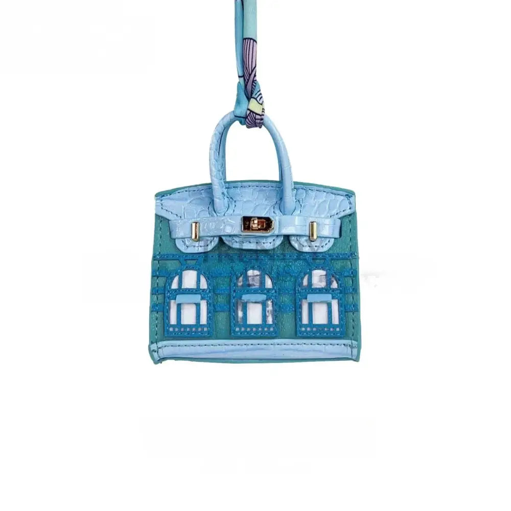 Birkin Faubourg Inspired Mini Handbag Charm Icy Blue