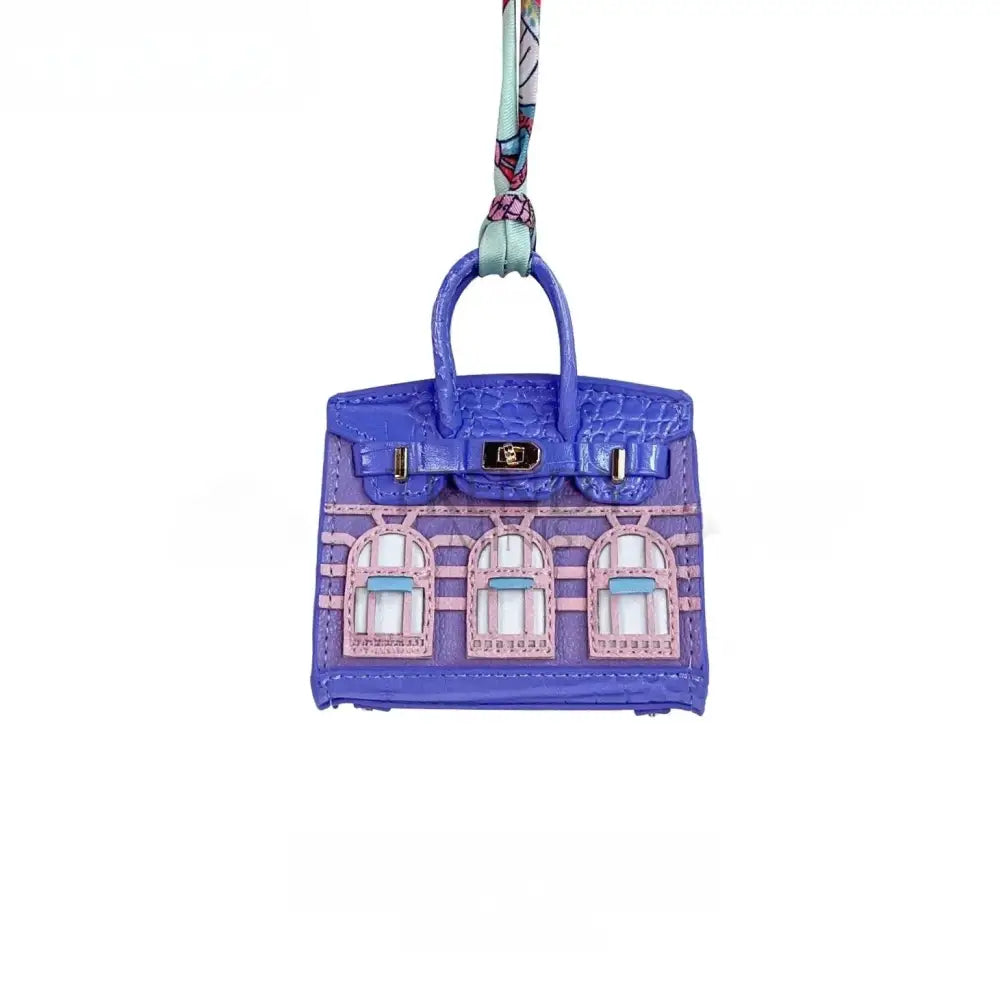 Birkin Faubourg Inspired Mini Handbag Charm Lavender