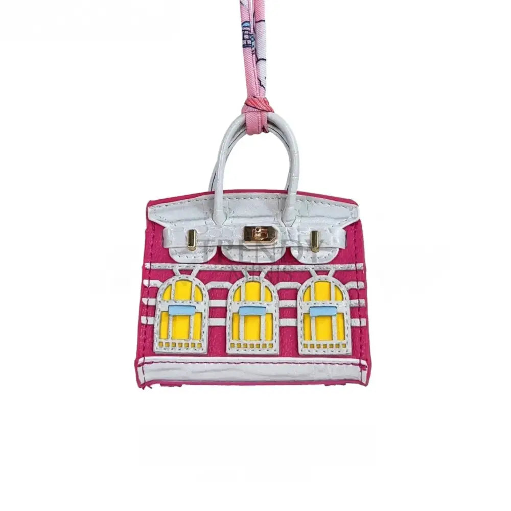 Birkin Faubourg Inspired Mini Handbag Charm Rose