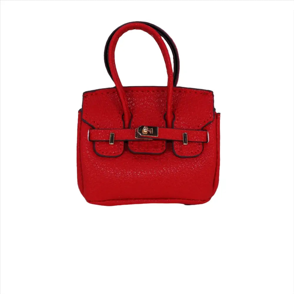 Birkin Inspired Mini Handbag Bag Charm Red