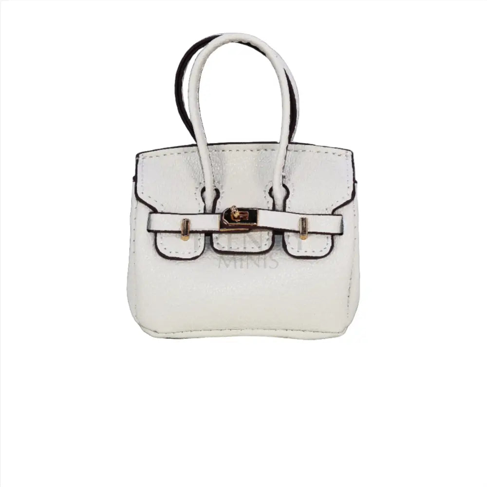 Birkin Inspired Mini Handbag Bag Charm White