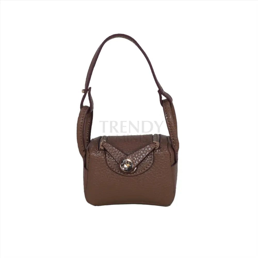 Grey Hermes Inspired Lindy Handbag Purse Charm and AirPods Holder
