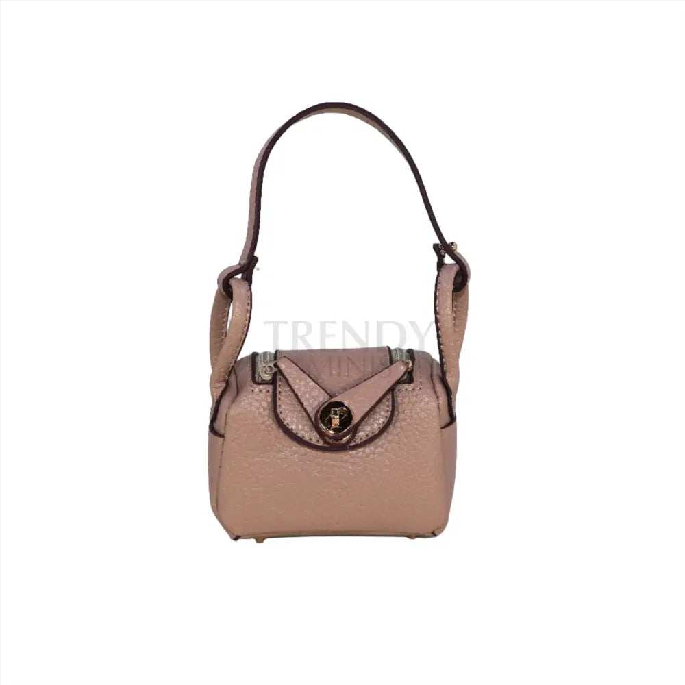 Light Grey Hermes Inspired Lindy Handbag Purse Charm and AirPods Holder