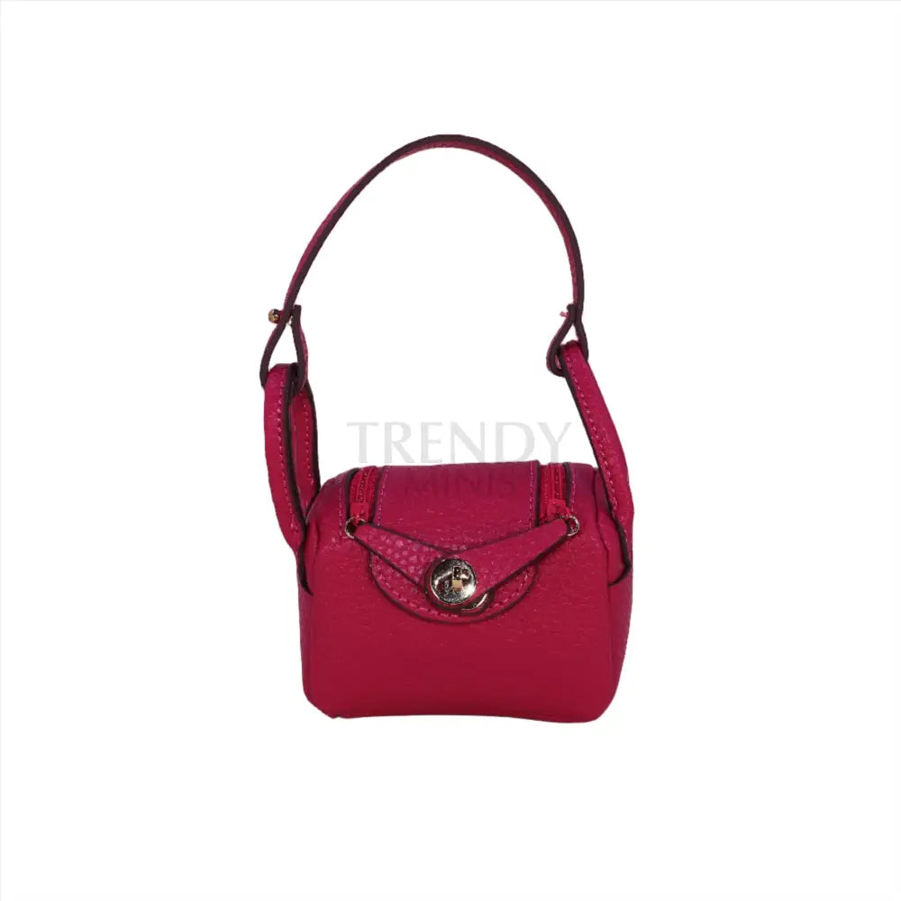 Rose Red Hermes Inspired Lindy Handbag Purse Charm and AirPods Holder