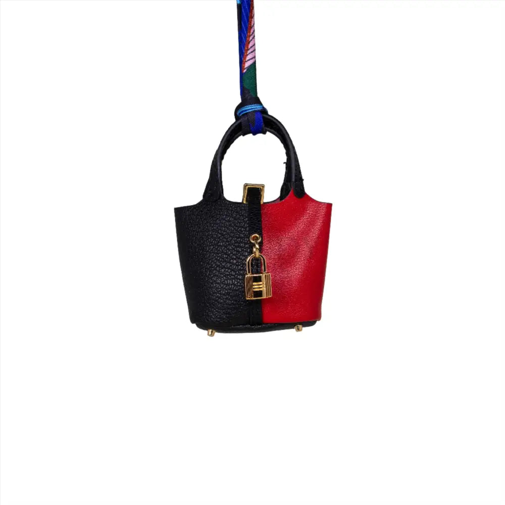 
                      
                        Black and Red Hermes Inspired Picotin Bucket Bag Handbag Purse Charm and AirPods Holder
                      
                    