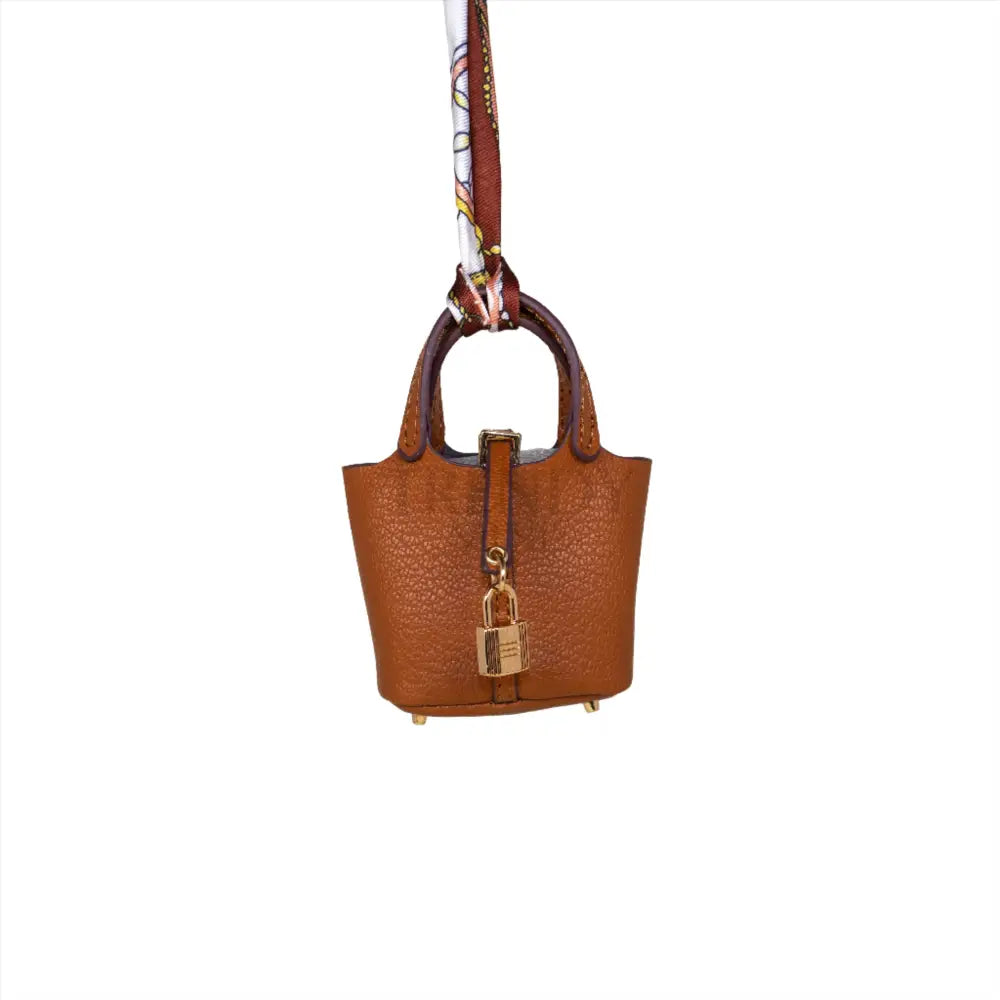 
                      
                        Brown Hermes Inspired Picotin Bucket Bag Handbag Purse Charm and AirPods Holder
                      
                    