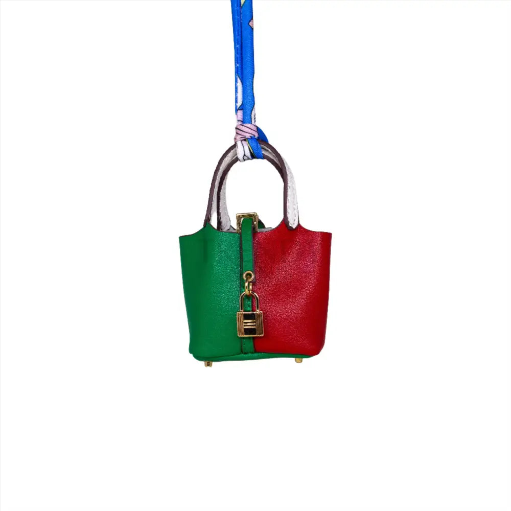 
                      
                        Green and Red Hermes Inspired Picotin Bucket Bag Handbag Purse Charm and AirPods Holder
                      
                    