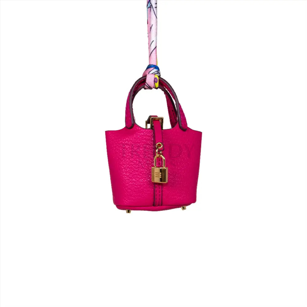 
                      
                        Magenta Hermes Inspired Picotin Buckert Bag Handbag Purse Charm and AirPods Holder
                      
                    