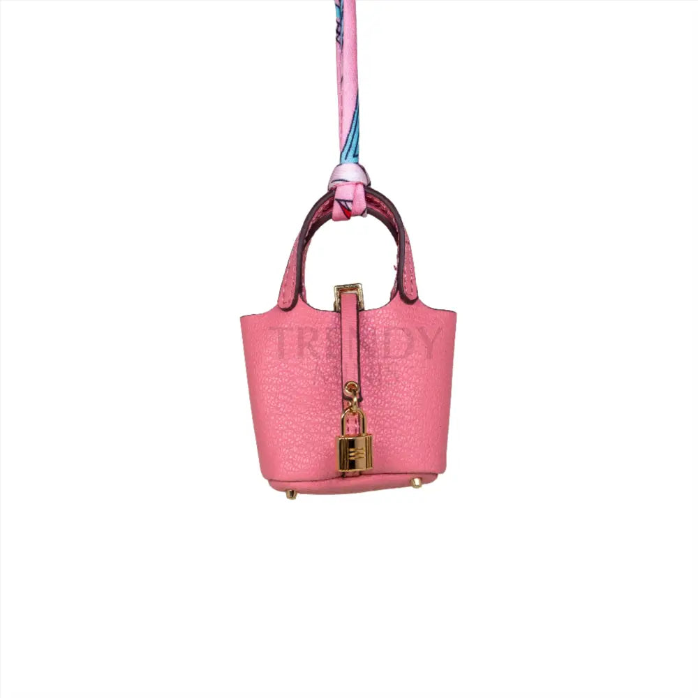 
                      
                        Pink Hermes Inspired Picotin Bucket Bag Handbag Purse Charm and AirPods Holder
                      
                    